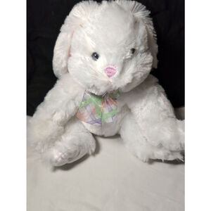 Melissa Doug White Stuffed Bunny Rabbit Plush New